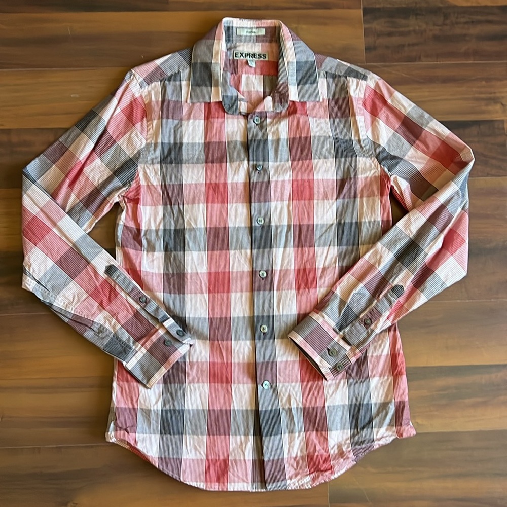 Express Fitted Men’s Button Up Size Small - image 1